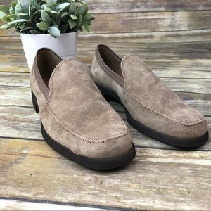 Hush Puppies Tan Leather Slip on Loafers Shoe 8 W